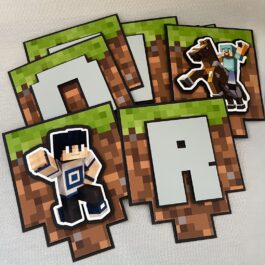 Bänner-Minecraft-2 Minecraft bänner 2 nime ja vanusega sünnipäevaks