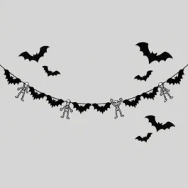 halloweeni-banner-nahkhiired-luukered Halloweeni bänner nahkhiirte ja luukeredega