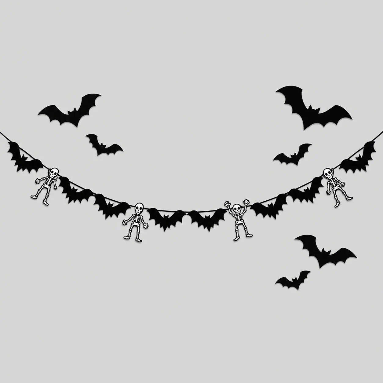 Halloweeni bänner nahkhiirte ja luukeredega