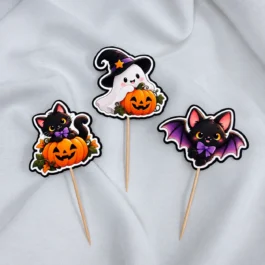 Nunnu Halloween suupistetikud kummituse, kõrvitsa ja musta kassiga – 12 tk komplekt